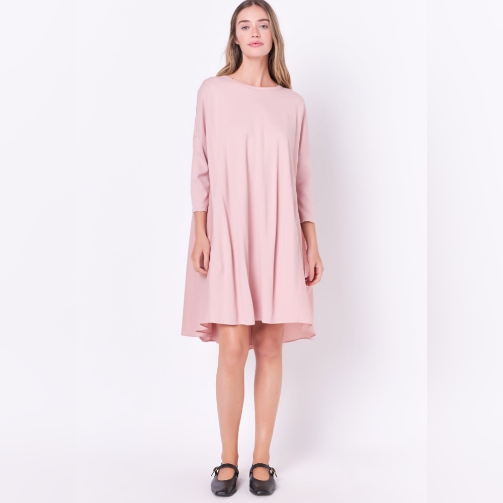 Mixed Media High & Low Mini Dress